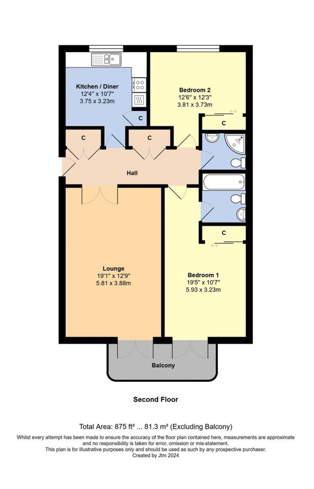 Floorplan for Strand Court, Harsfold Road, Rustington