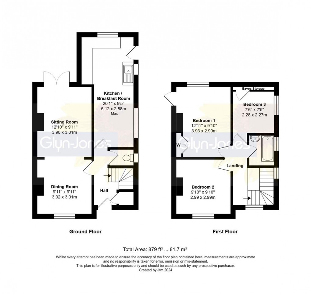 Floorplan for East Bank, North End Road, Yapton