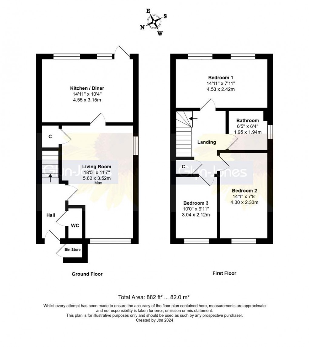 Floorplan for Flint Close, East Preston